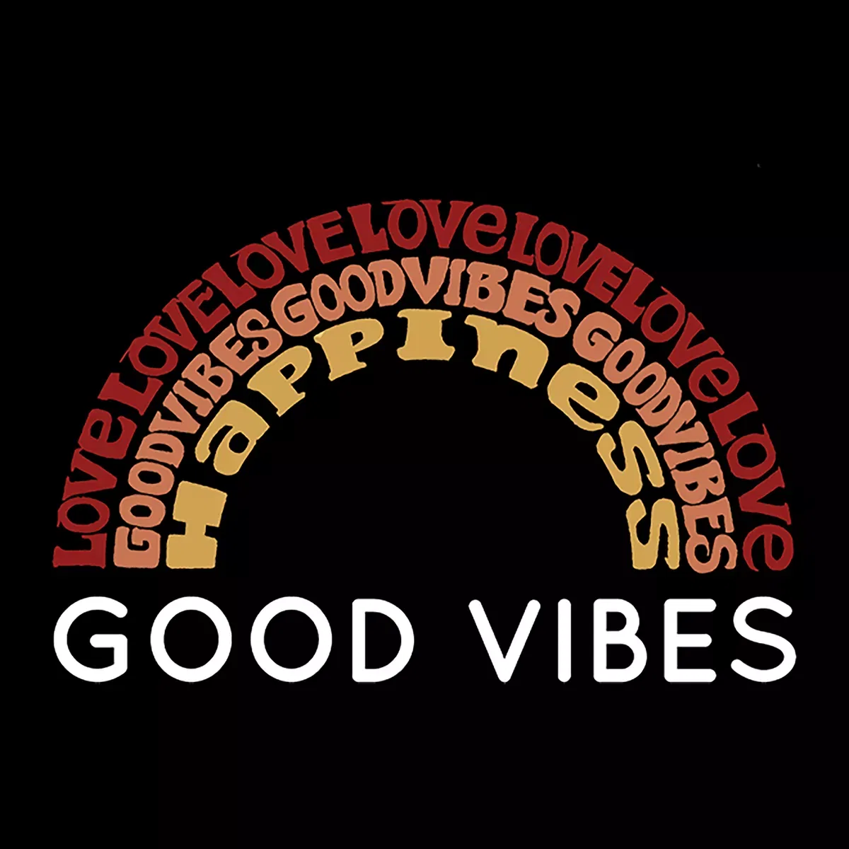 Детский свитшот с принтом Good Vibes LA Pop Art, Black — фото 2