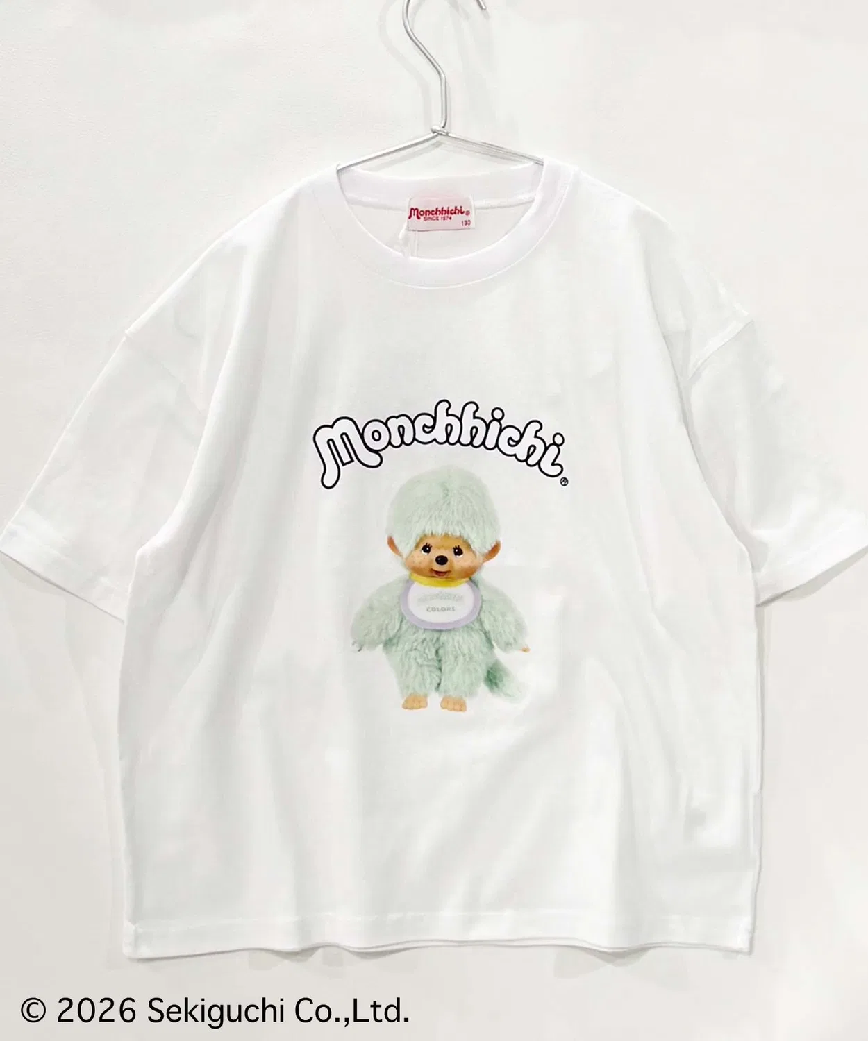 Детская футболка оверсайз с принтом Monchhichi SHISKY, Off White — фото 4