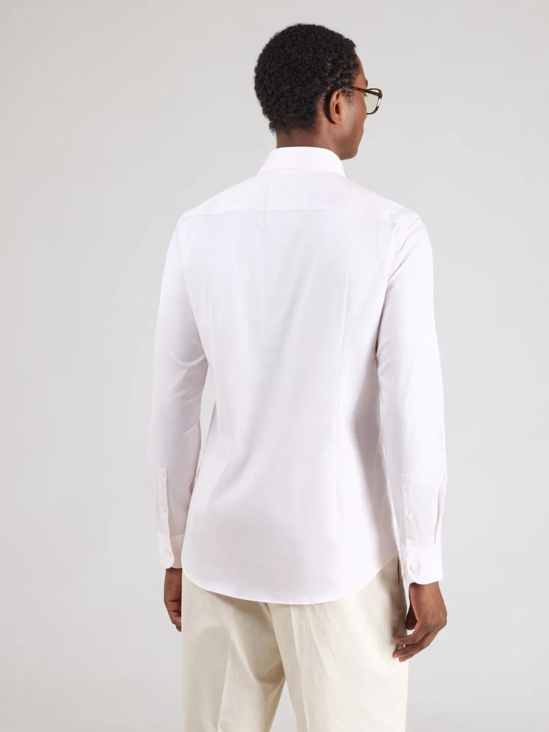 Рубашка Boss Slim fit на пуговицах HANK пастельно-розового цвета — фото 4