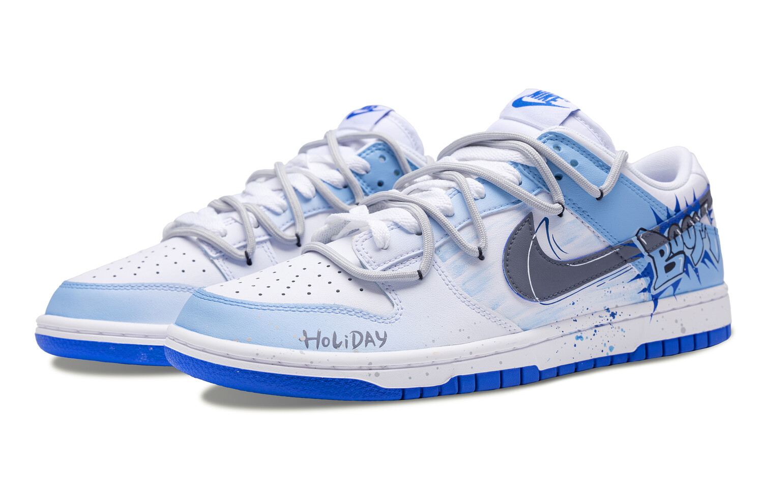 

Кроссовки Nike Dunk Skateboarding Shoes Men Low-top White/blue, синий/белый