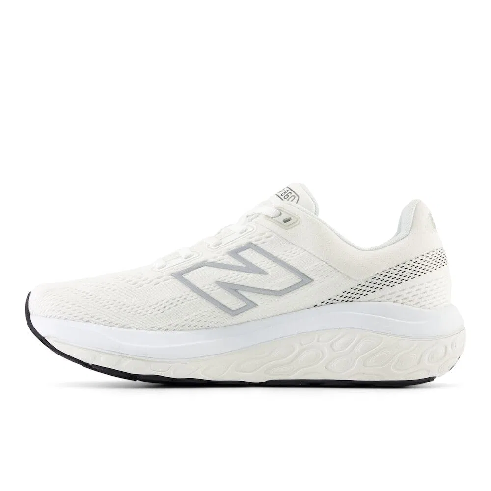 Детские беговые кроссовки для девочек с максимальной амортизацией New Balance Fresh Foam X 860 V14, White Sea Salt Black — фото 2