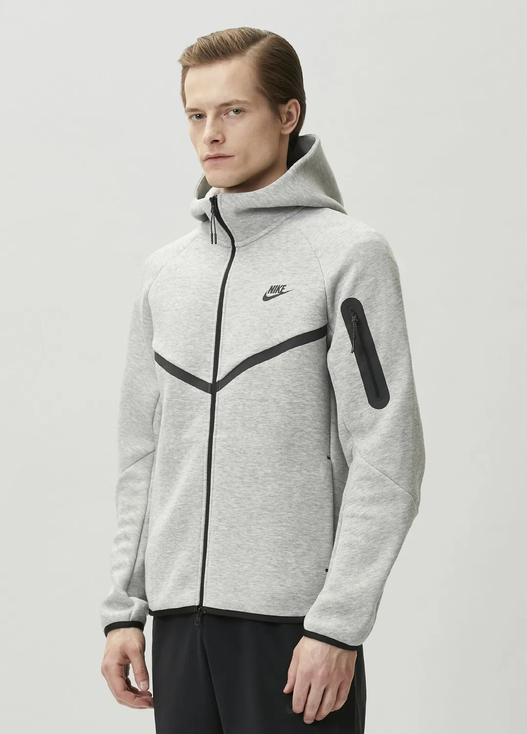 Свитшот с капюшоном Nike, черно-серый — фото 3