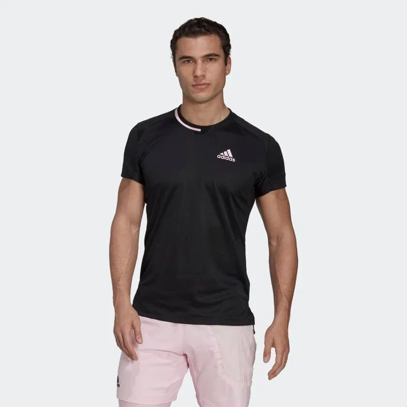 Мужская теннисная футболка Tennis U.S. Series adidas, Black — фото 2