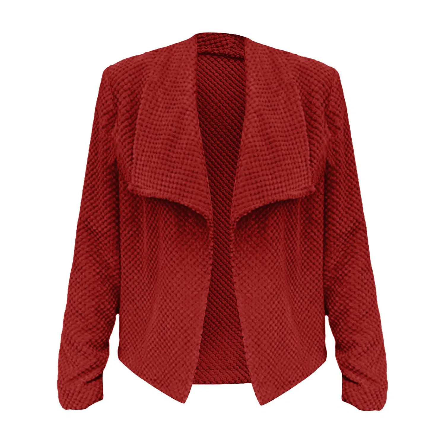 Женское зимнее пальто с отложным воротником, длинное, из шерсти, Rosso