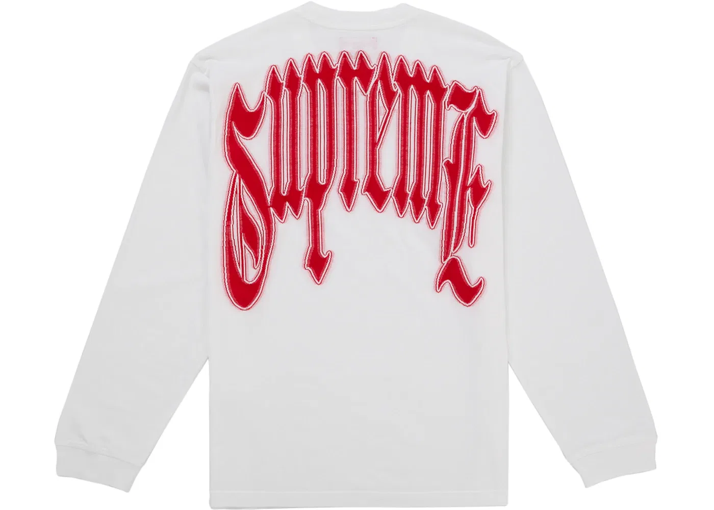 Мужской топ с длинным рукавом с интарсией Supreme, белый