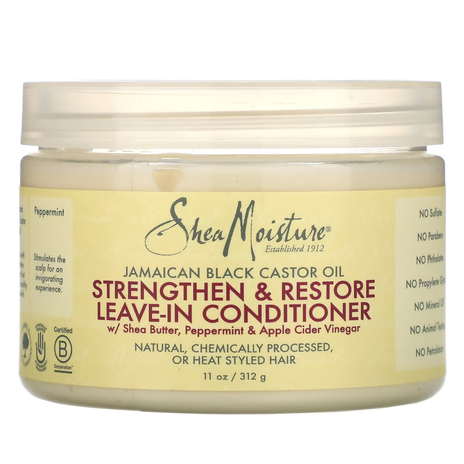

SheaMoisture, Ямайское черное касторовое масло, укрепляющий и восстанавливающий несмываемый кондиционер, 312 г (11 унций)