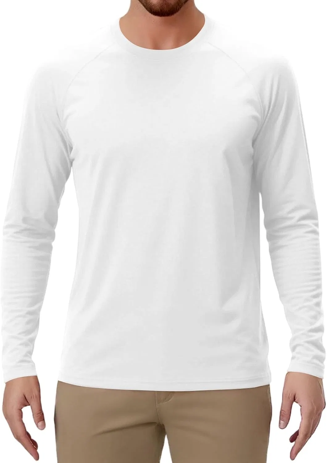 Мужская футболка с длинным рукавом OMING, White
