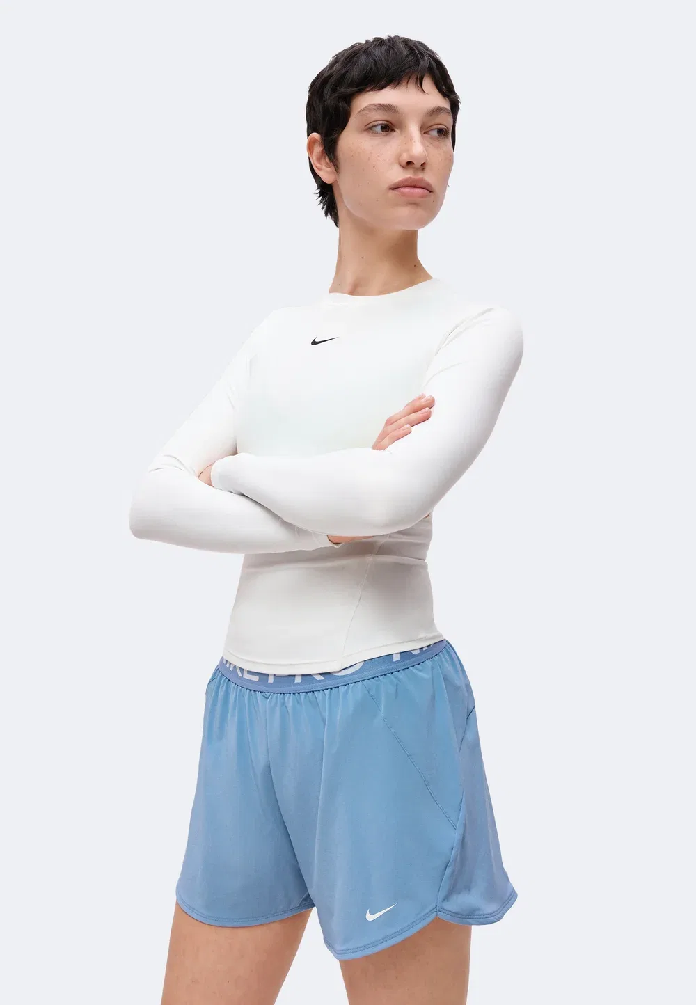 Одна облегающая блузка с длинными рукавами Nike Performance, White/Black — фото 4