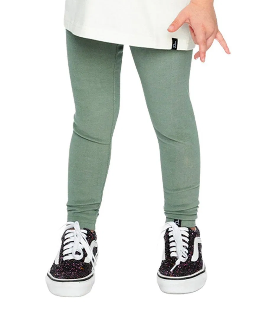 Леггинсы с вертикальной рифленой текстурой Girls Must-Haves Deux par Deux, Green Printed Green — фото 2