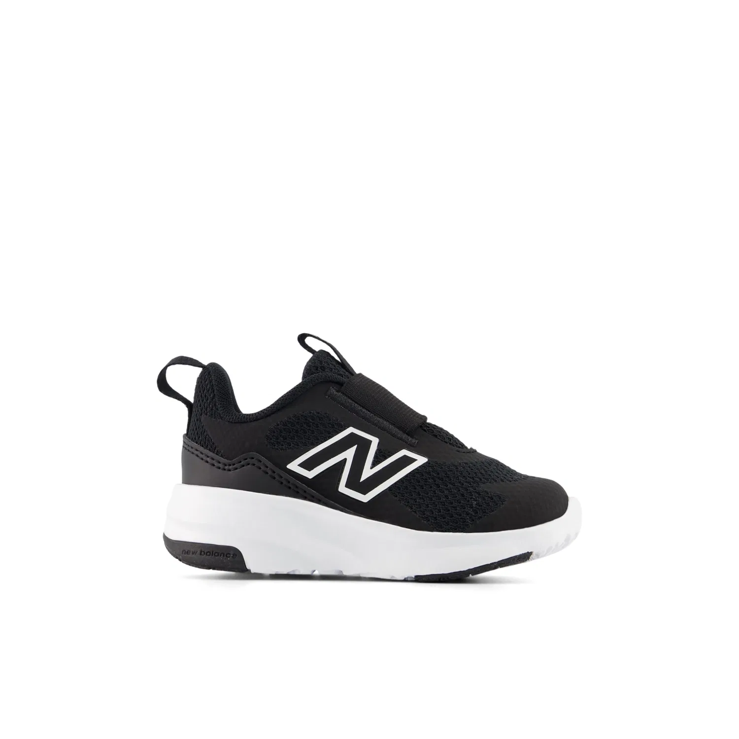 Детские кроссовки без шнуровки с дышащей сеткой 468 Slip On New Balance, Black With White