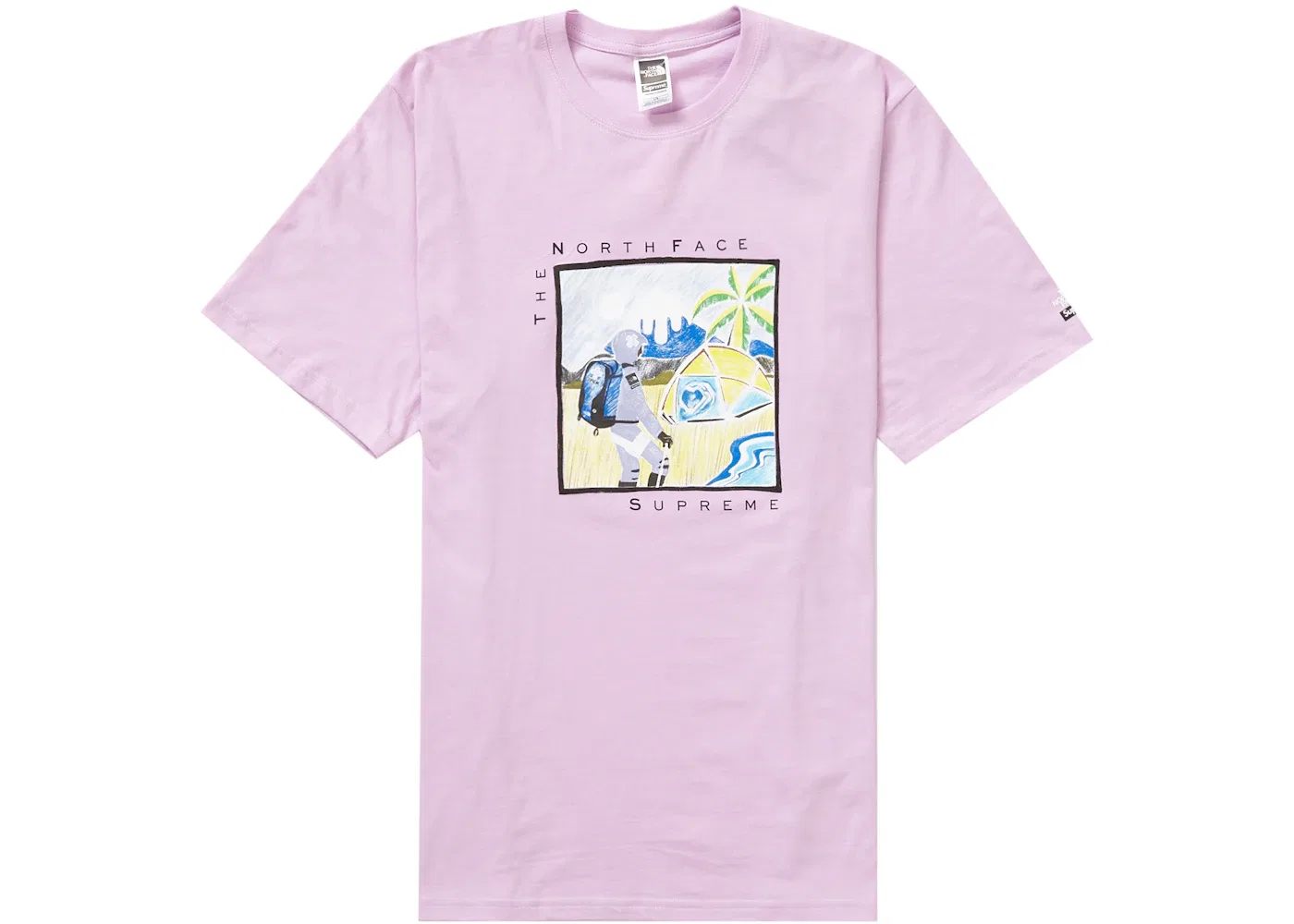 Мужская футболка с принтом Supreme The North Face Sketch, Light Purple