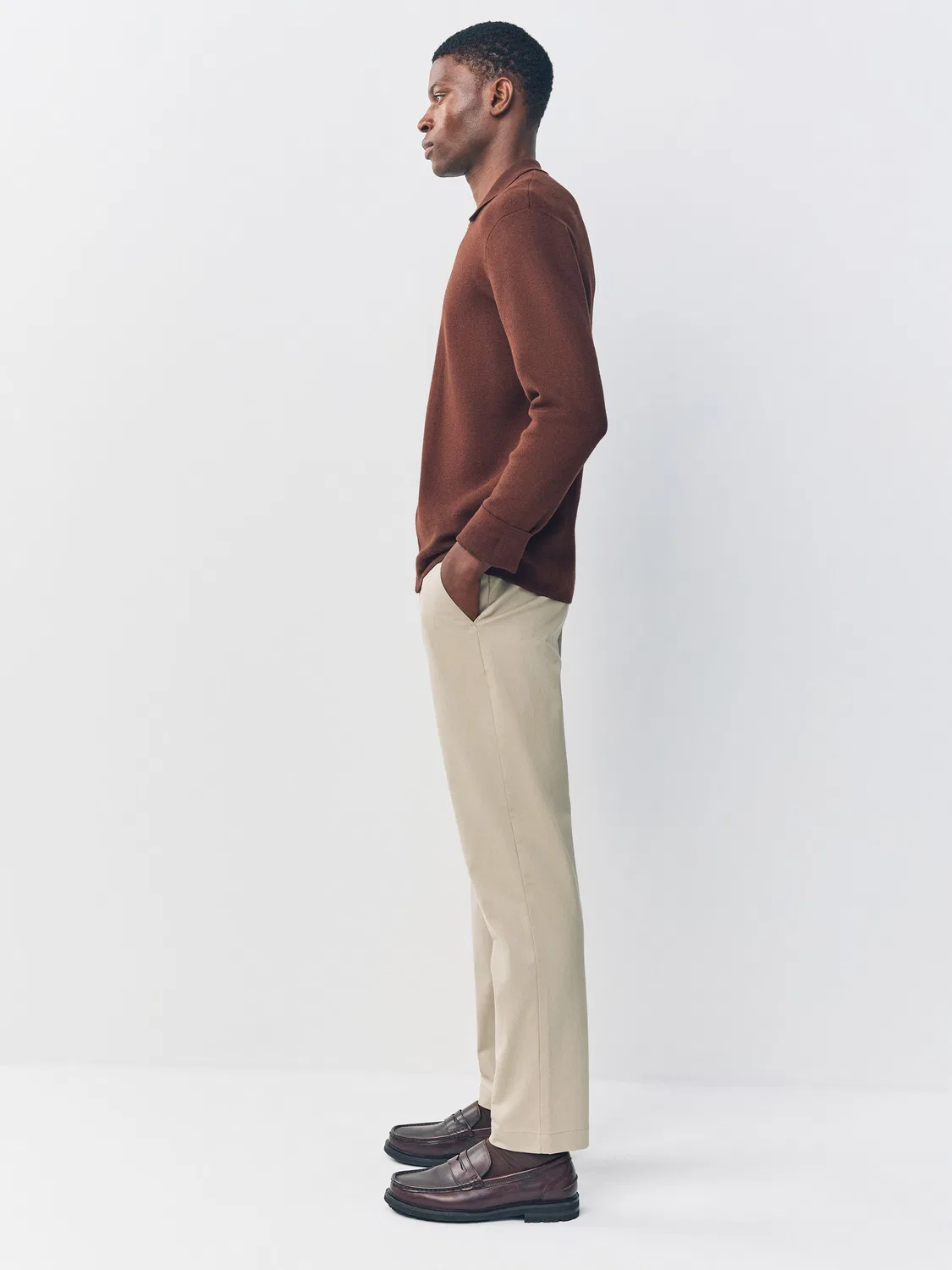 Брюки чинос Slim Fit, модель Stone Next, цвет Stone — фото 3