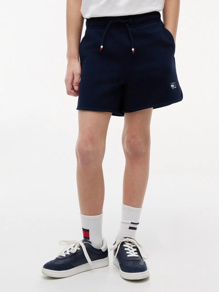Брюки TOMMY HILFIGER Regular Pants 'Tonal Flag Logo Sweat' темно-синего цвета — фото 2