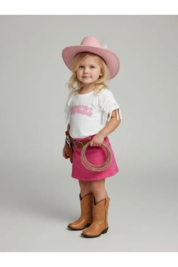 Детская футболка для девочек с принтом Tassel Detailed Design Zekids, White — фото 3