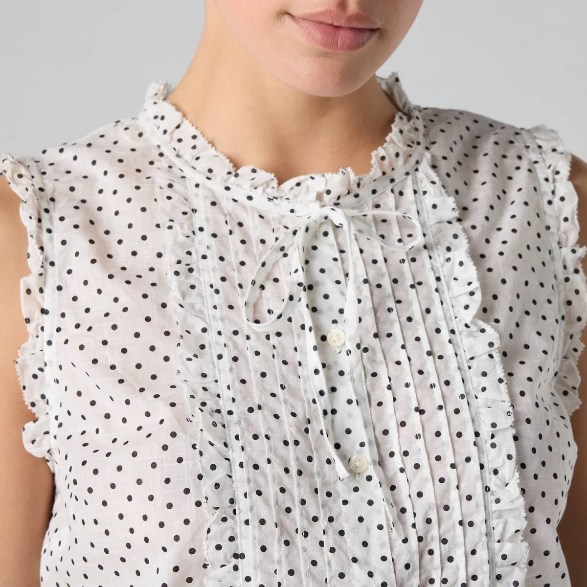 Узкая блузка Шелби Levi's, Tovi Dot Egret - White — фото 2
