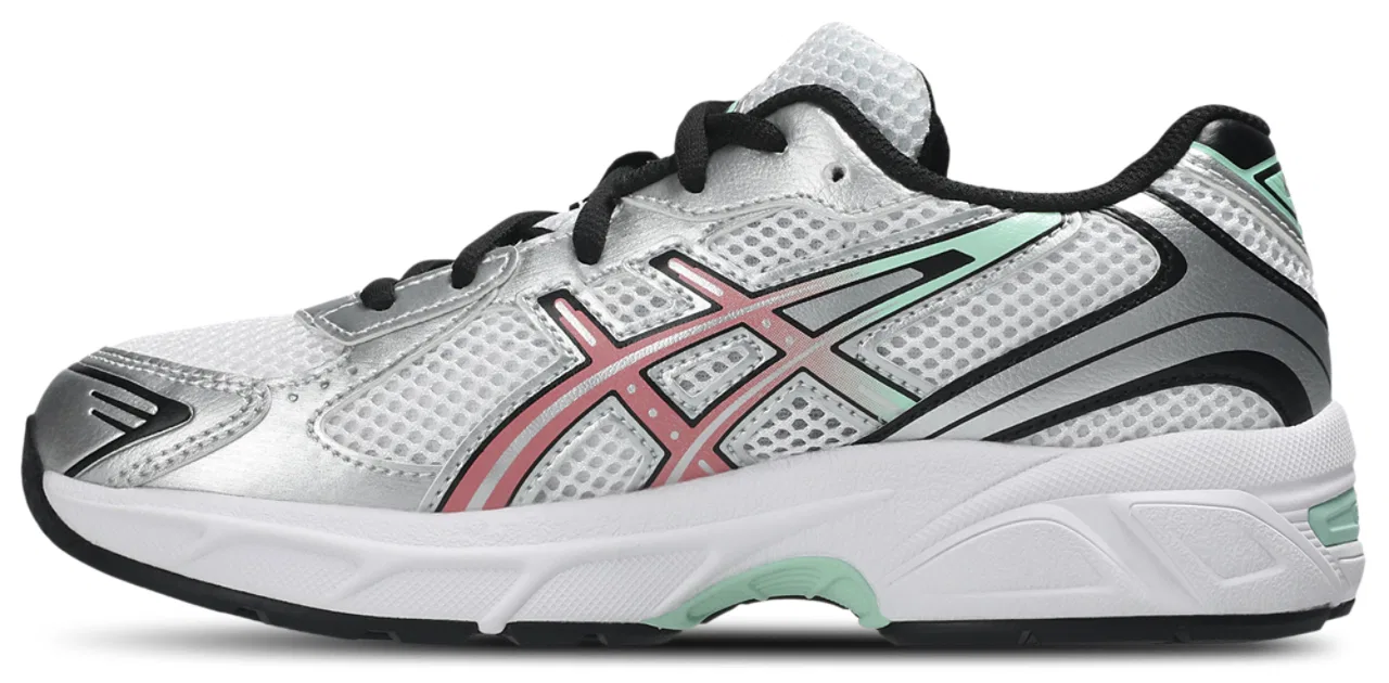 Кроссовки для мальчиков GEL-1130 ASICS, цвет White/Ice Green/Red — фото 2