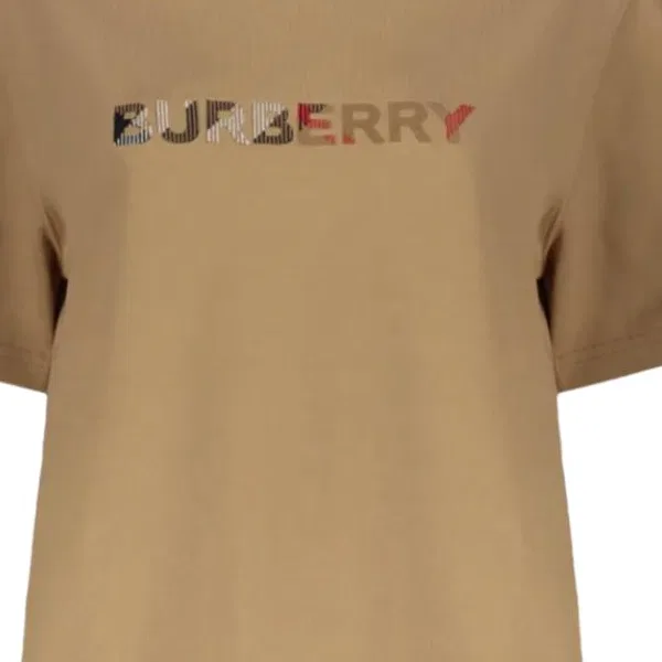 Женская футболка с круглым вырезом Beige Burberry — фото 4