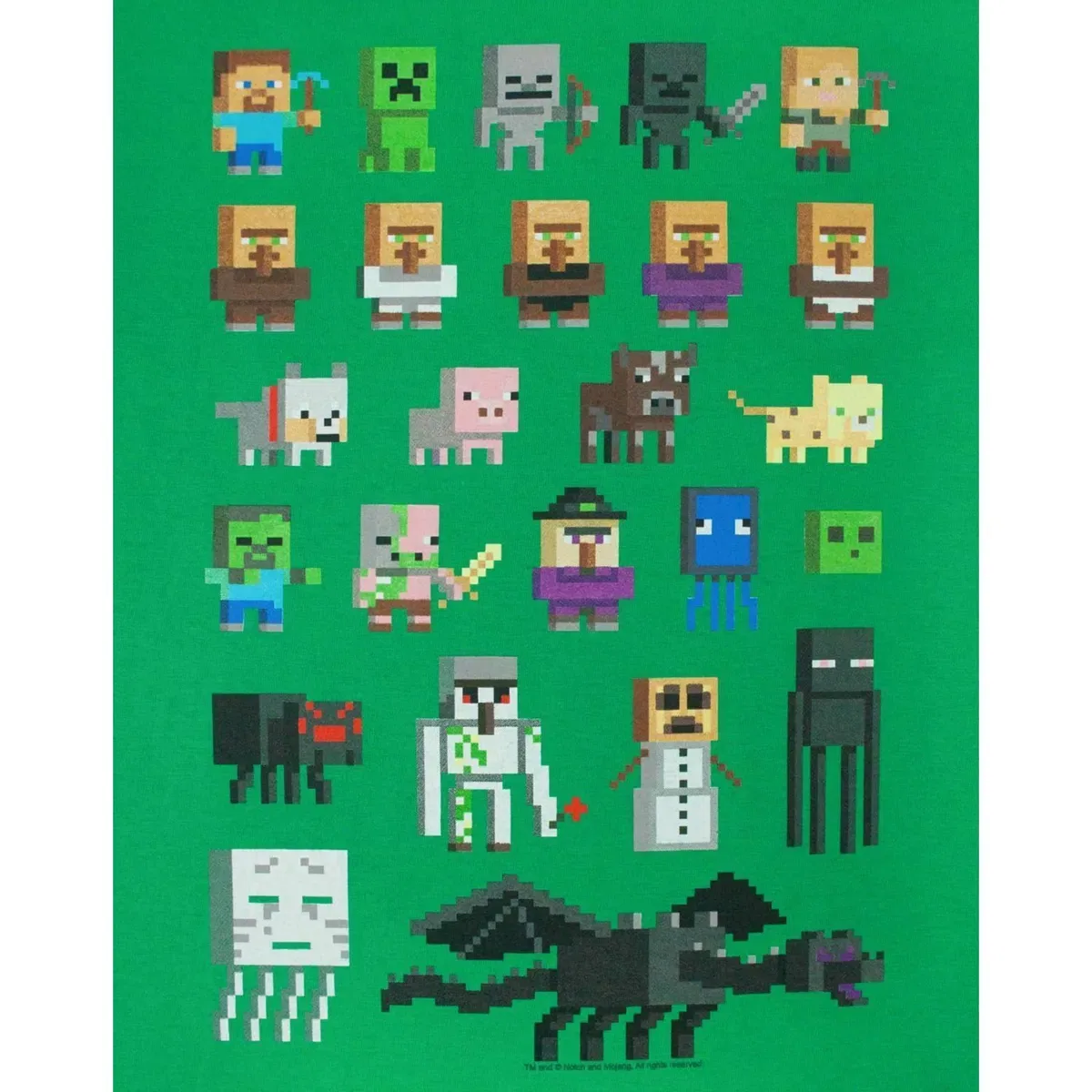 Детская футболка с коротким рукавом для мальчиков Sprites Minecraft, Green — фото 3