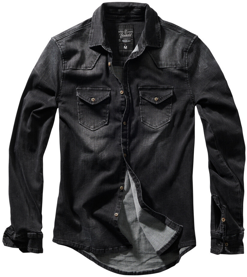 

Рубашка Brandit Riley Denim с длинным рукавом, черный