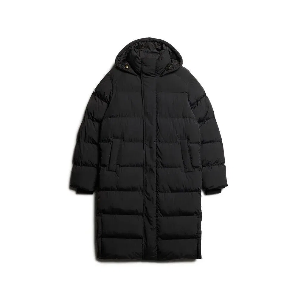 Женская длинная куртка с капюшоном Superdry, Schwarz