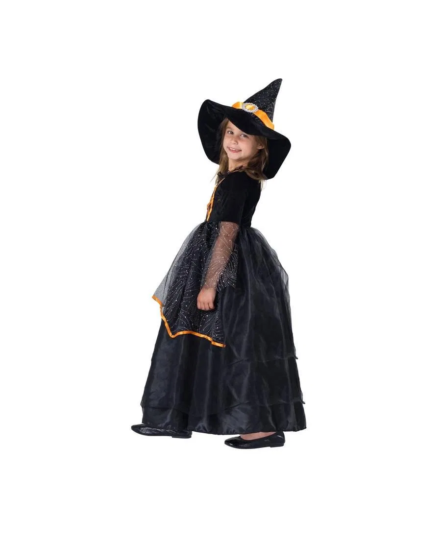Детский карнавальный костюм ведьмы с шляпой, Black Dress Up America — фото 2