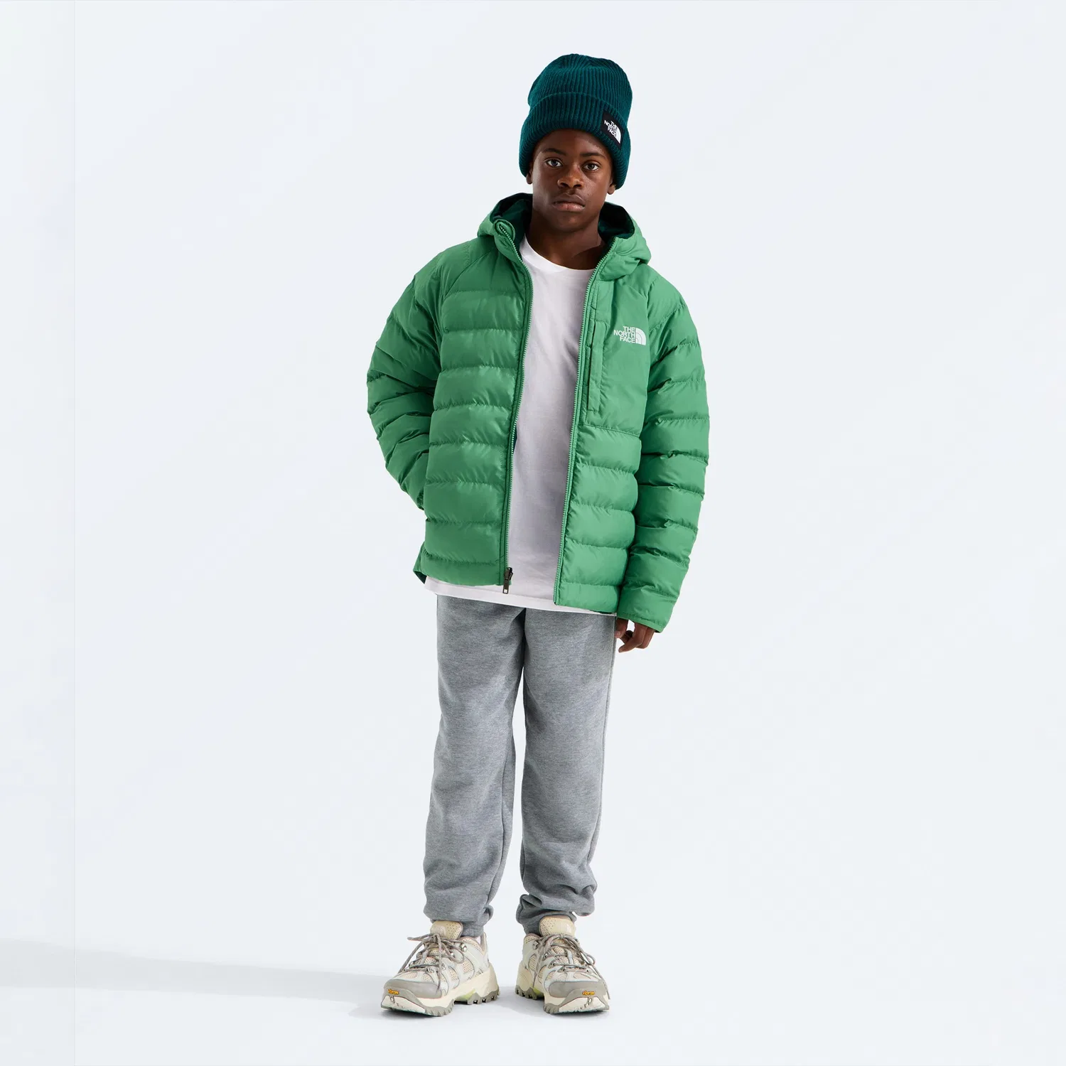 Куртка детская утепленная с капюшоном двусторонняя Reversible Perrito The North Face, Dimmed Algae — фото 3