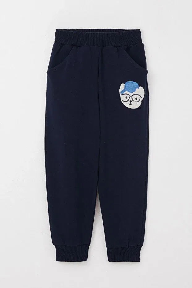 Детский спортивный комплект для мальчиков с принтом Cool Teddy Bear Embroidery Breeze, Sax Blue — фото 3