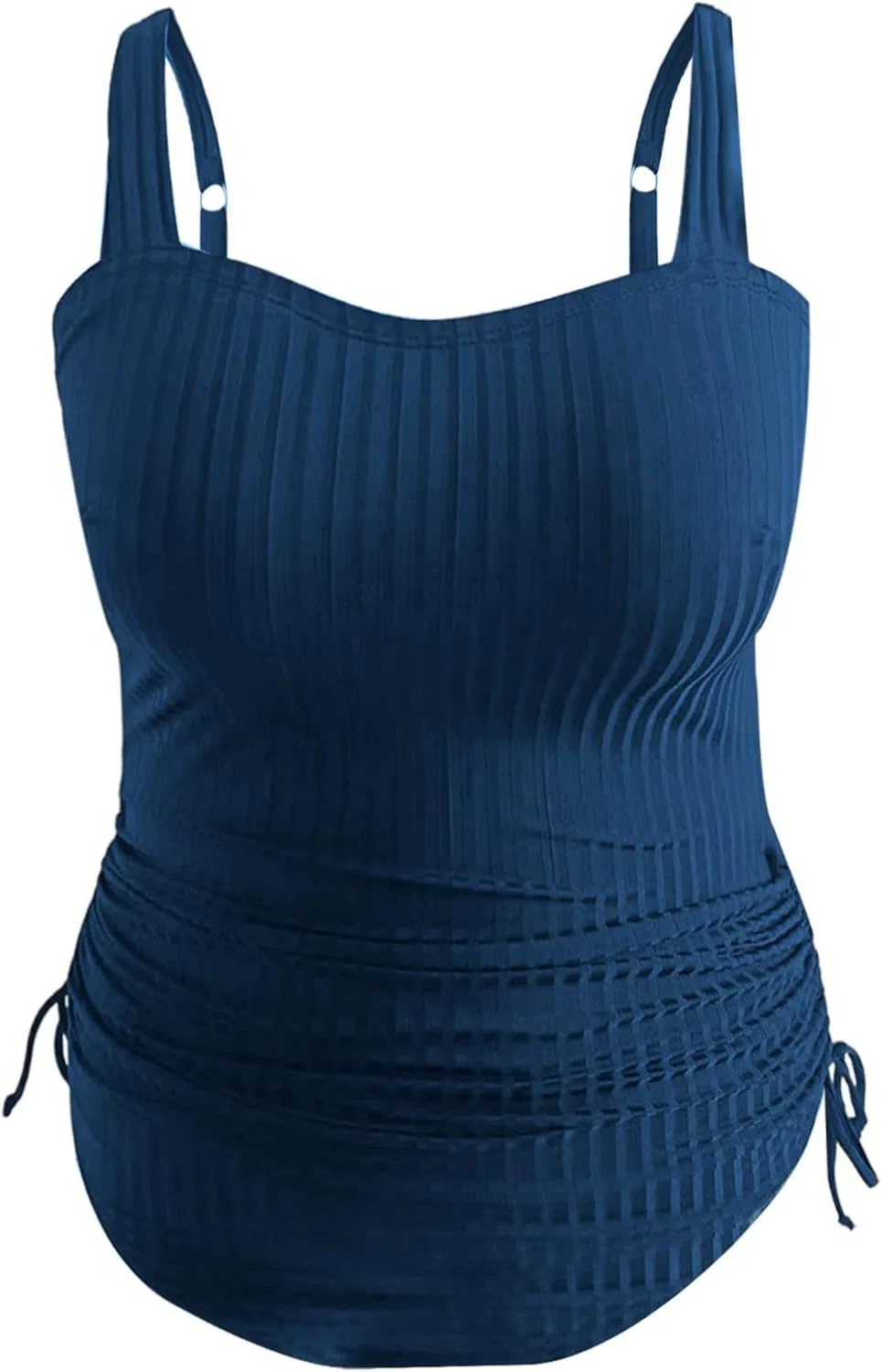 Женский цельнокроеный купальник с контролем живота Ribbed Square Neck, Navy — фото 3