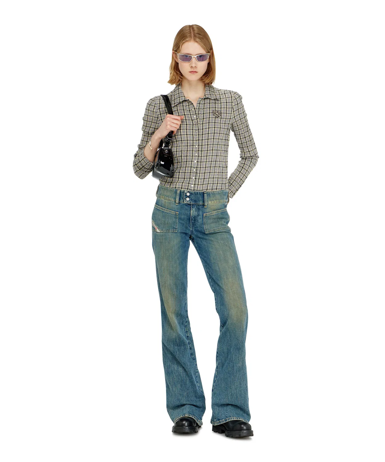 Женские джинсы-клеш с винтажным стилем D-HUSH DIESEL, Indigo Blue — фото 3