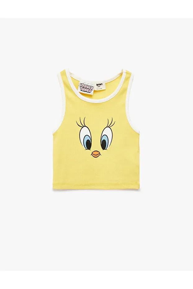 Детское для девочек хлопковое майка Tweety Koton, Yellow — фото 3