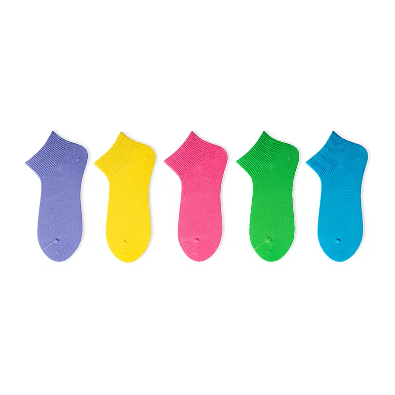 Детские носки до середины икры 5 пар Lilac+Peach Red+Cerulean+Bright Green+Fresh Yellow MIIOW