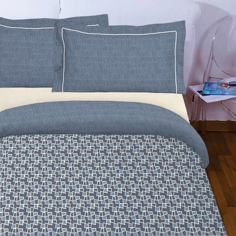 

Комплект постельного белья (пододеяльник и наволочка) Re Sole Zante, синий