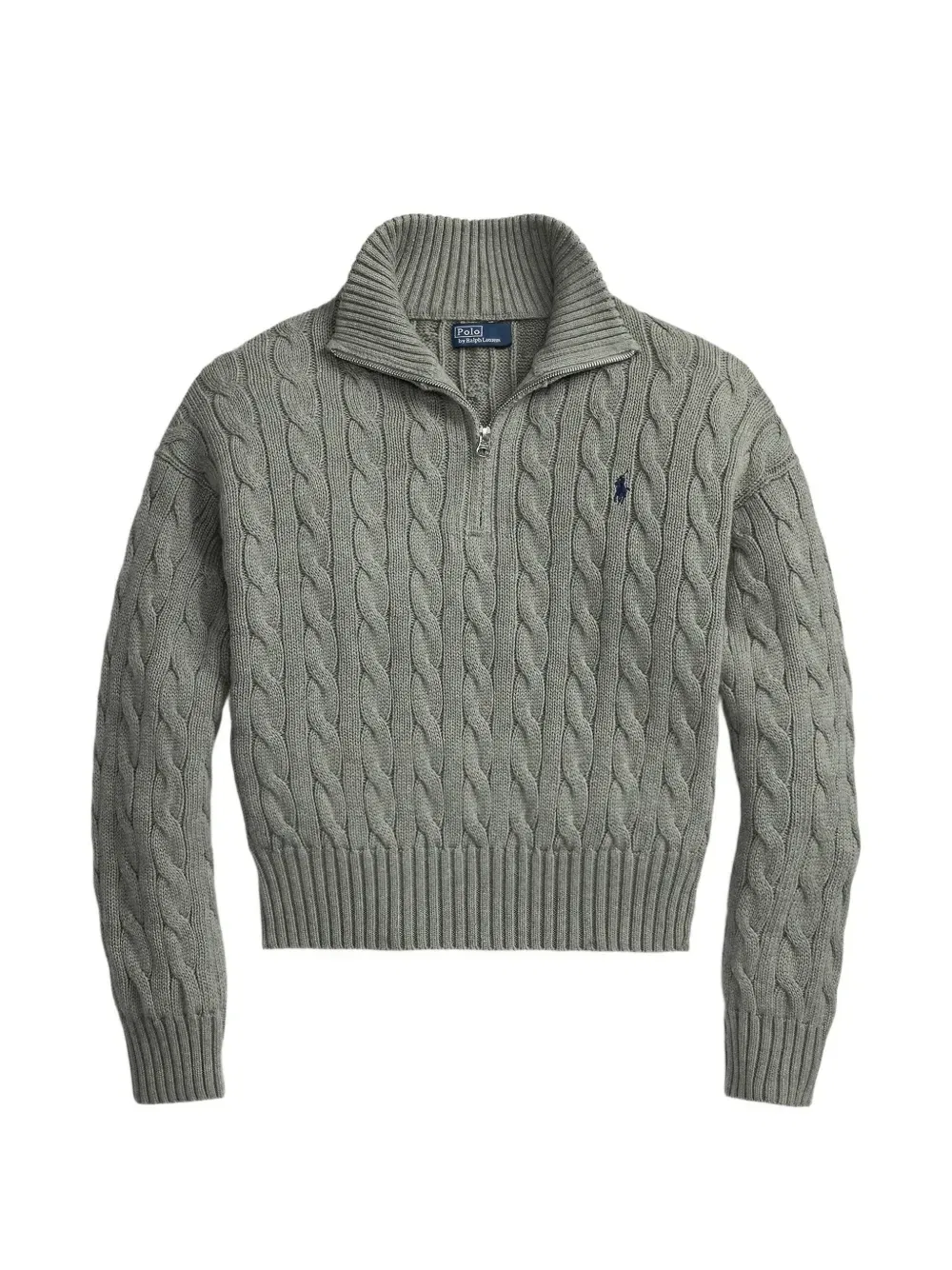 Свитер фактурной вязки Polo Ralph Lauren, серый