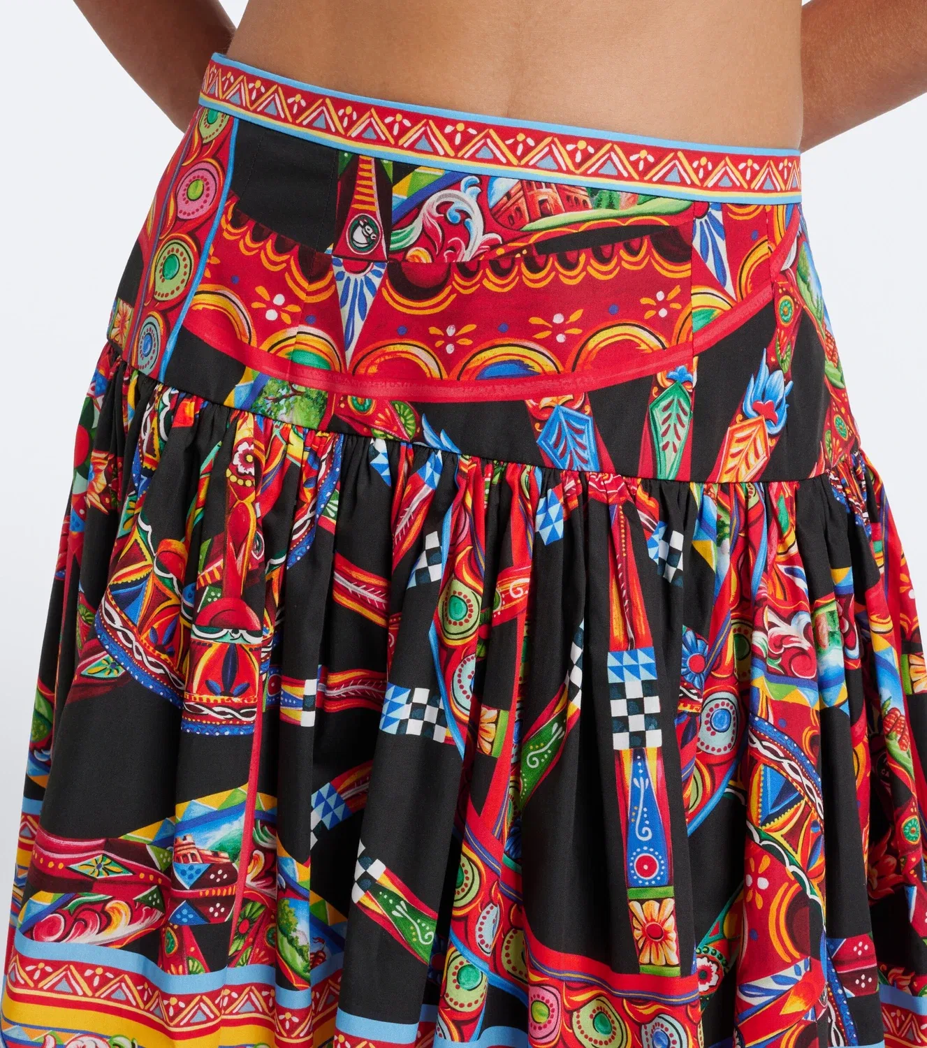 Мини-юбка Caretto из хлопка Dolce & Gabbana, мультиколор — фото 3