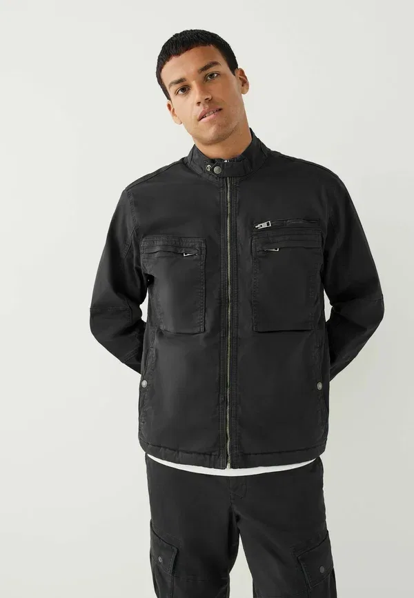 Куртка Next Regular fit lined funnel light jacket, черный