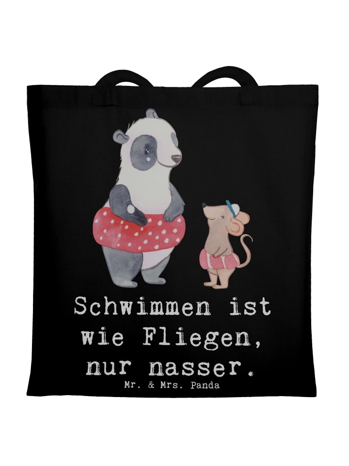 

Mr. & Mrs. Panda Сумка-шоппер: надпись «Порхай как мухи» черного цвета