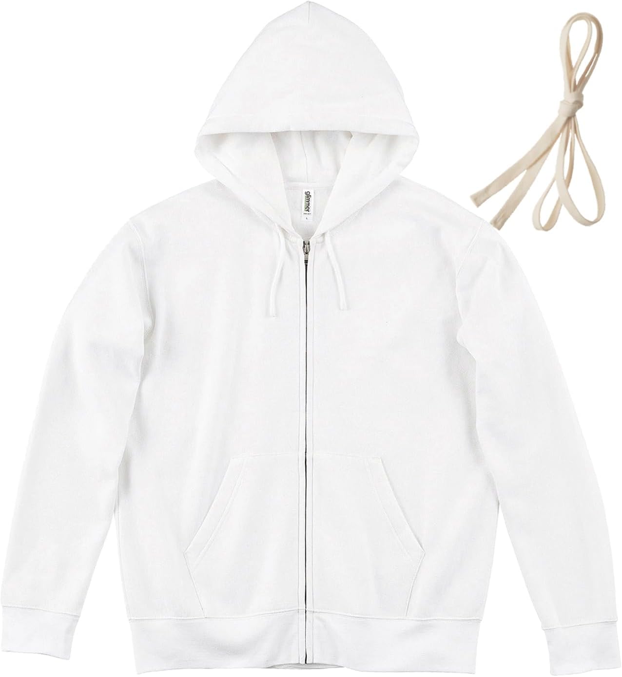 

Мужская толстовка на молнии Glimmer 00348-AFZ с флисовой подкладкой, 10,0 унций, белый