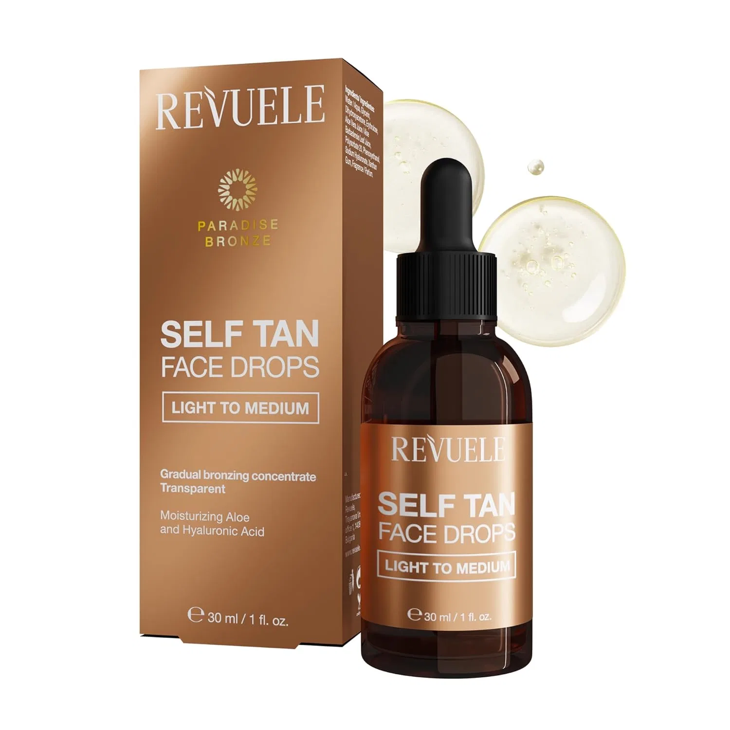 Капли-автозагар для лица Revuele Light to Medium, 30 мл Revuele