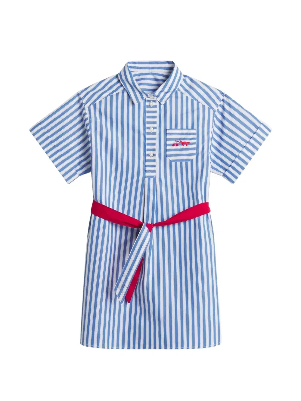 Платье-рубашка X Bonpoint в полоску Maison Kitsuné, синий