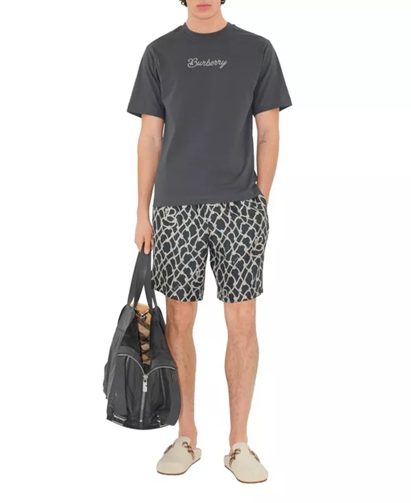 

Хлопковая футболка «Рыцарь-серфер» Burberry, серый