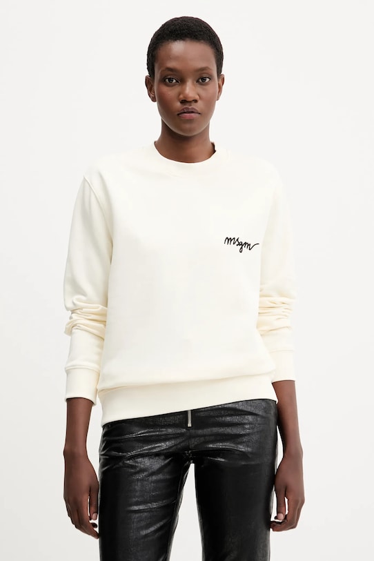 

Хлопковая толстовка Msgm, бежевый