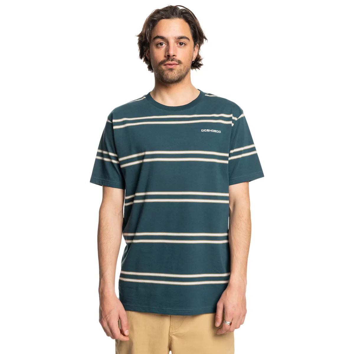 

Мужская футболка DC Shoes Portside Stripe, зеленый