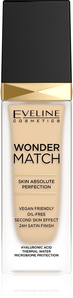 

Стойкая жидкая тональная основа Wonder Match с гиалуроновой кислотой Eveline Cosmetics, atspalvis 05 light porcelain 30 мл