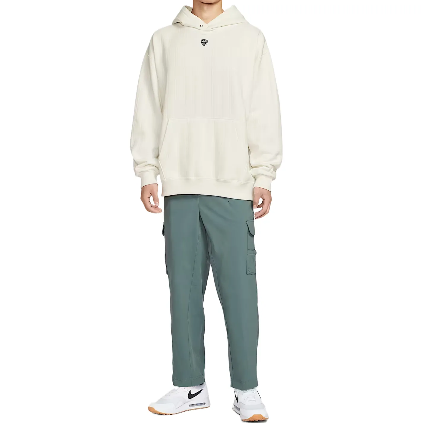 Толстовка Therma FIT мужская Nike, Canvas White/Black — фото 4