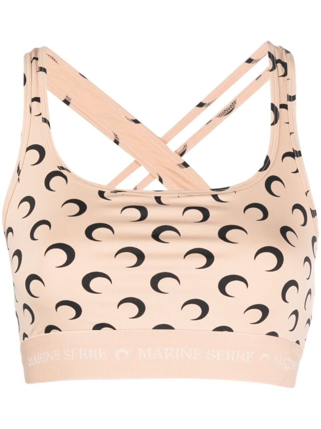 

Marine Serre укороченный топ All Over Moon, нейтральный цвет