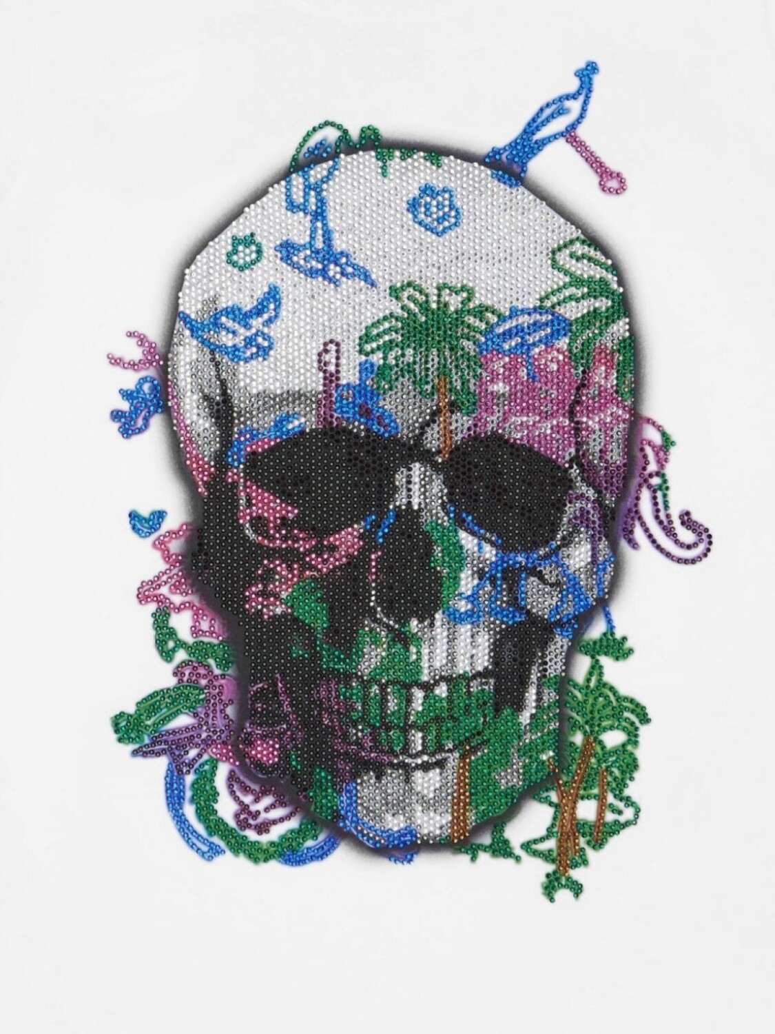 Philipp Plein Junior футболка с кристаллами и декором Skull, белый — фото 3