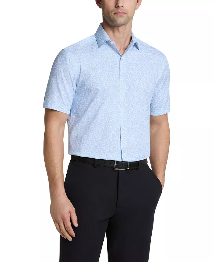 

Мужская классическая рубашка с коротким рукавом Slim Fit Van Heusen, синий