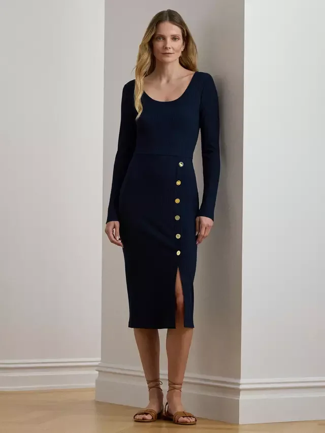Платье-макси Lauren Grivalle с отделкой и вырезом-лодочкой Ralph Lauren