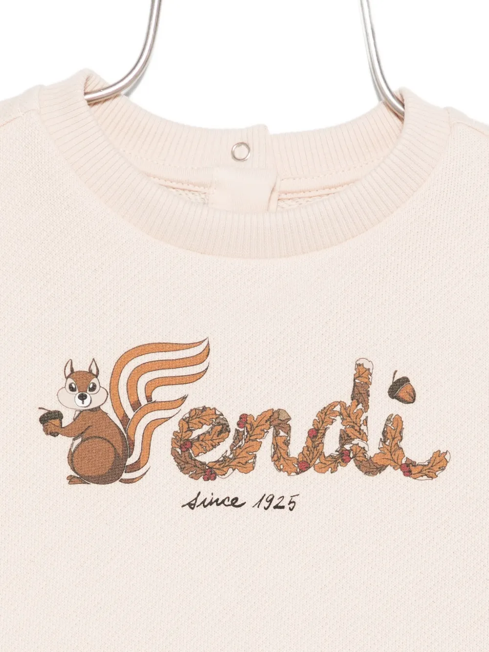 Свитшот с логотипом в виде белки FENDI KIDS, нейтральный — фото 3