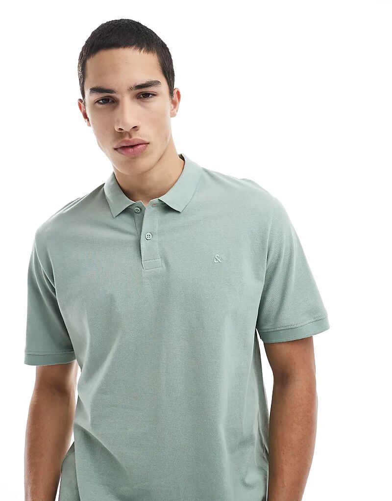 

Рубашка-поло с логотипом Jack & Jones светло-зеленого цвета